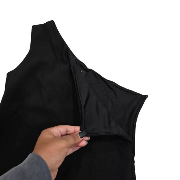 DKNY One Shoulder Sheath Dress Women's 10 Black 100% Polyester Party Preppy - Picture 4 of 8